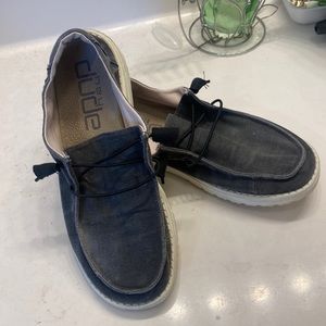 Womens hey dudes size 8 off black very good used condition